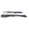 KERBL Mexica bőr kiképzőpóráz, fekete, 200cm, 12mm