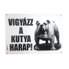 Kutya Harap Tábla Fém A/5 (többféle)