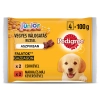 Pedigree Alutasakos 100g 4-Pack Junior Csirke & rizs, Marha & rizs Multipack