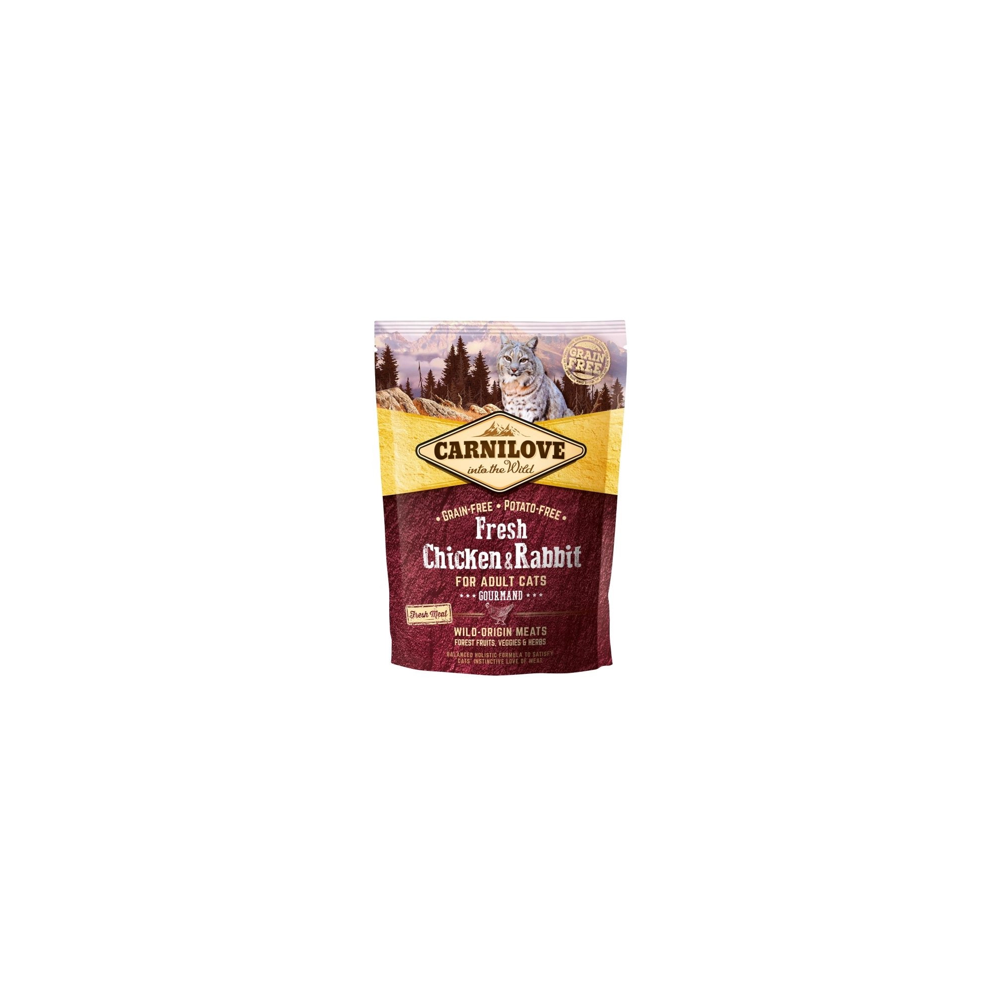 Carnilove Fresh Adult Cat Chicken & Rabbit Gourmand- Csirke és Nyúl Hússal 400g