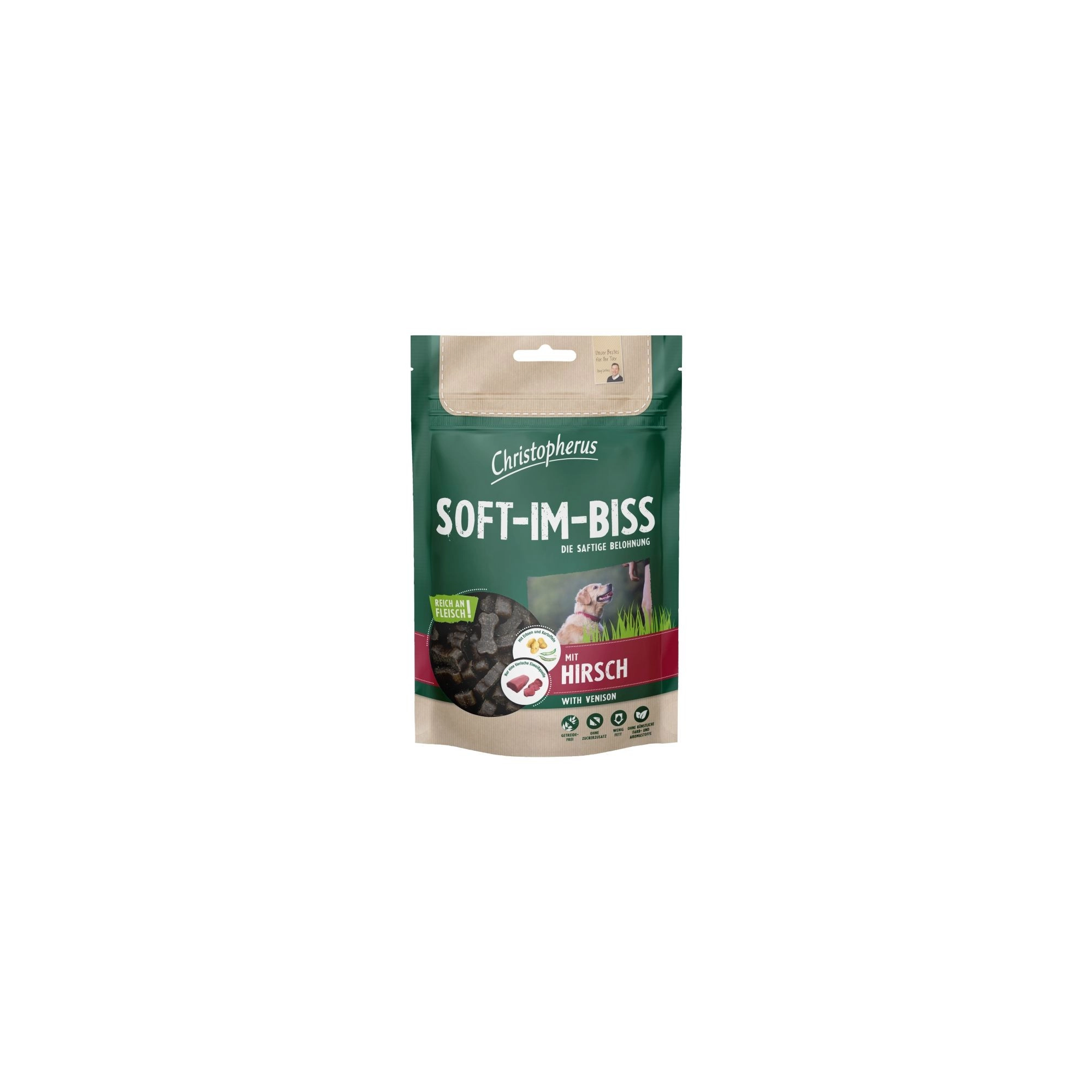 Christopherus Dog Jutalomfalat Grain Free Soft-Im-Biss Szarvas 125g