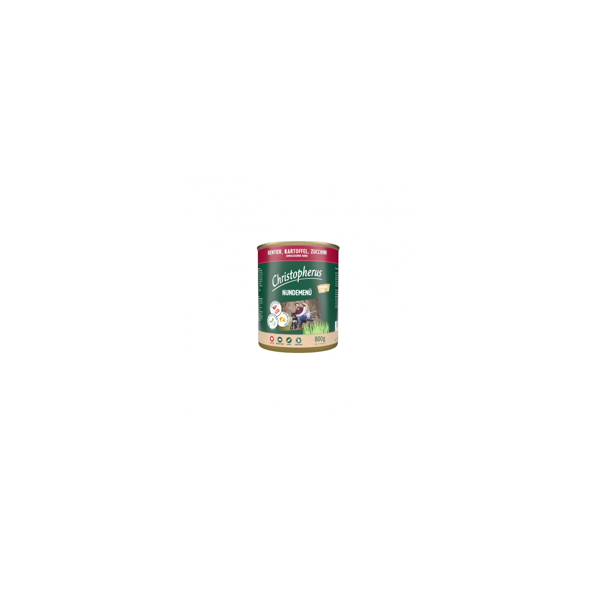 Christopherus Dog konzerv menü rénszarvas, burgonya, cukkini 800g