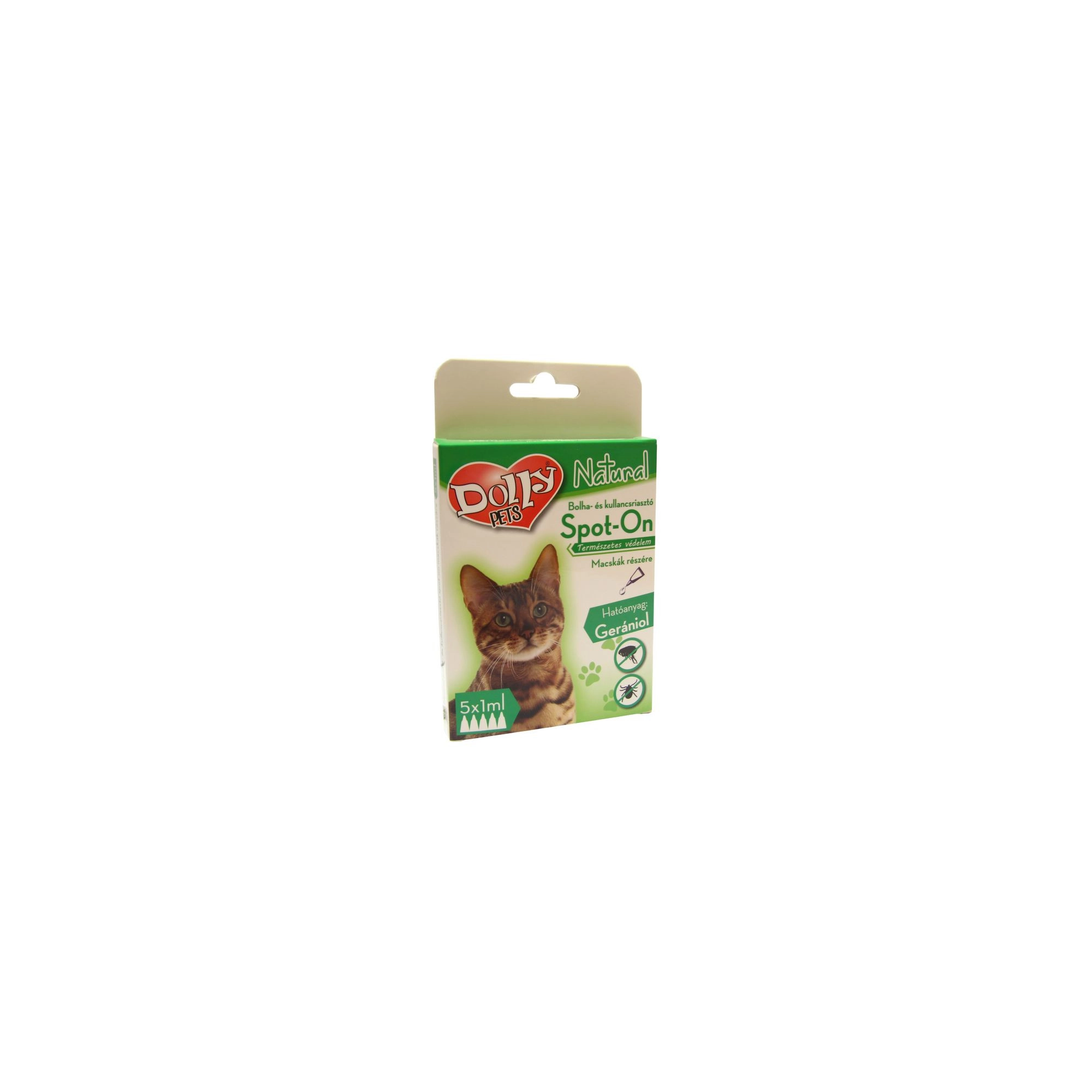 Dolly Natural bolha és kullancsriasztó spot on macskák részére 5x1ml