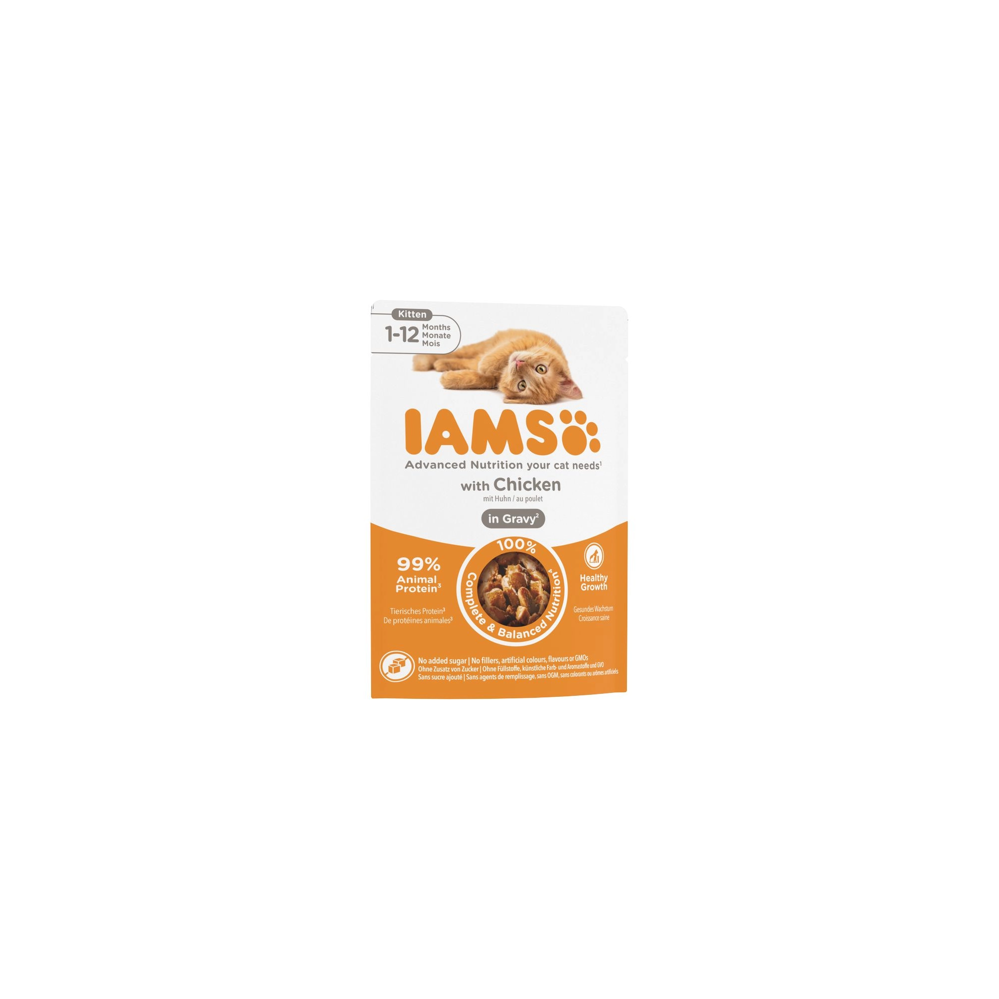 Iams Delights Kitten Csirke Falatkák Ízletes Szószban nedves macskatáp 85g