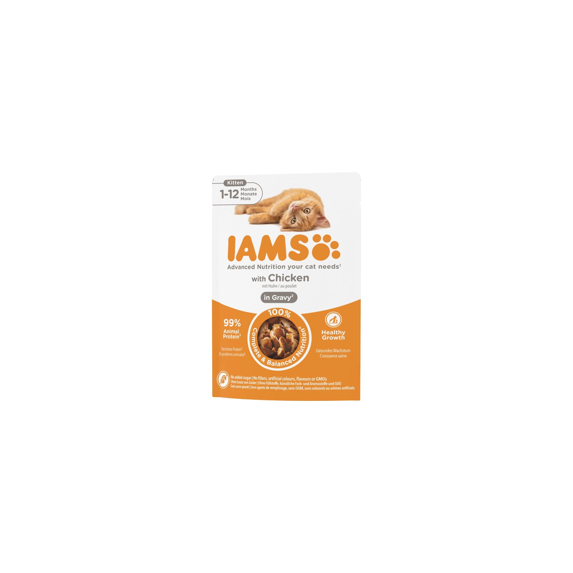 Iams Delights Kitten Csirke Falatkák Ízletes Szószban nedves macskatáp 85g