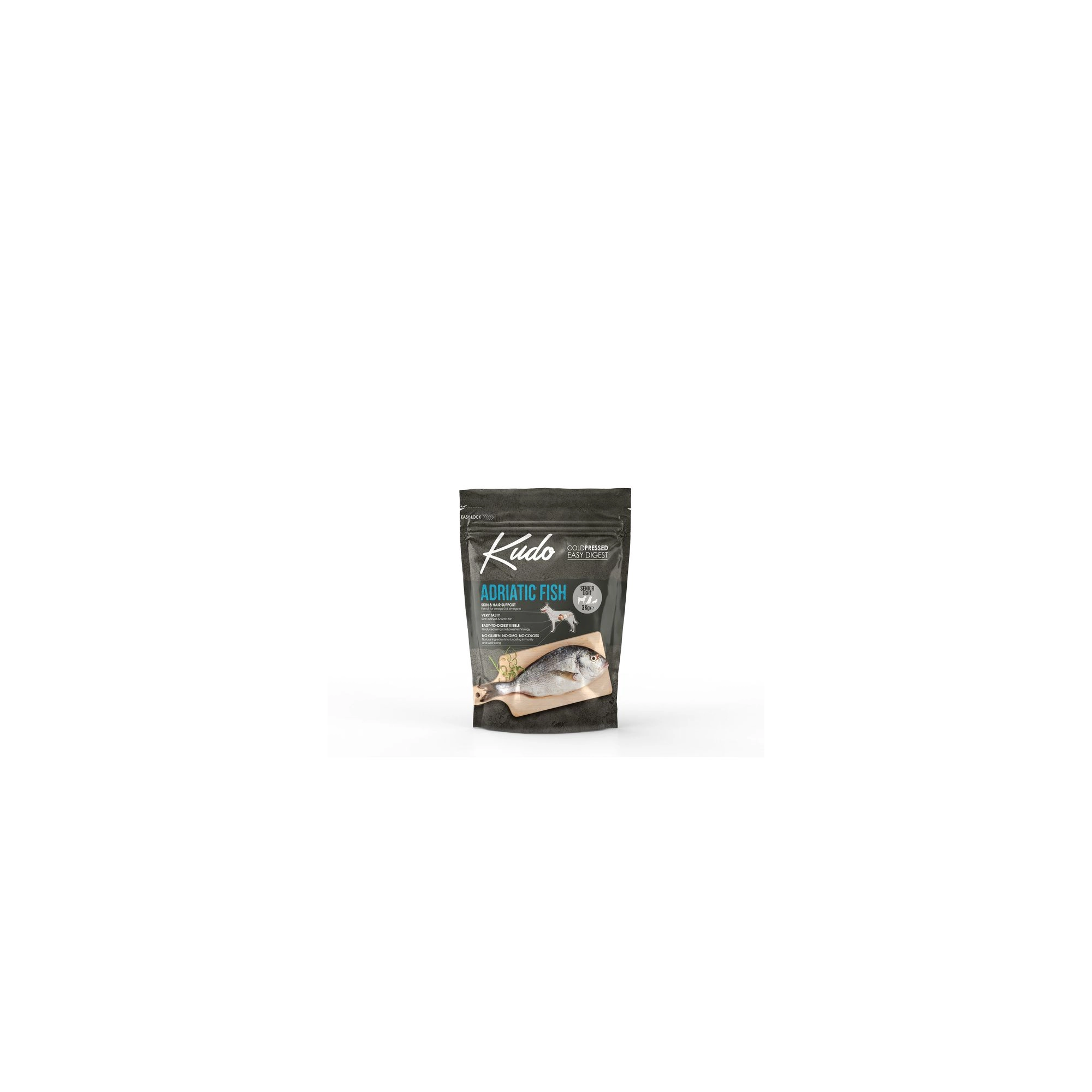 Kudo Low Grain Senior/Light Adriatic Fish száraz kutyatáp adriai hal 3kg