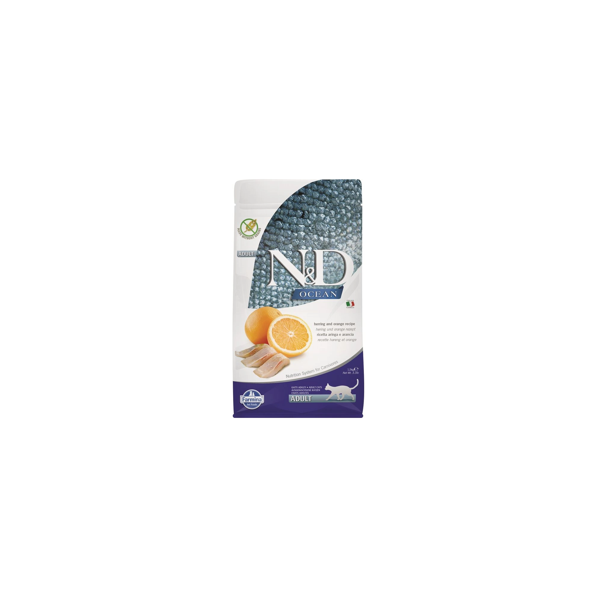 N&D Cat Ocean hering & narancs adult 1,5kg