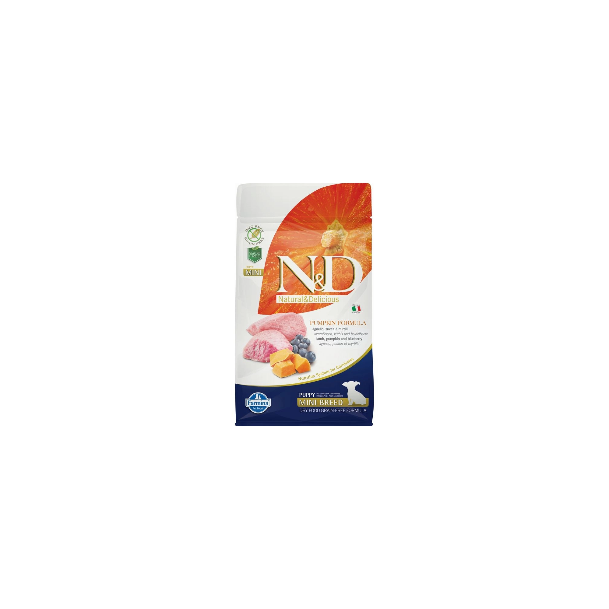 N&D Dog Grain Free bárány & áfonya sütőtökkel puppy mini 800g