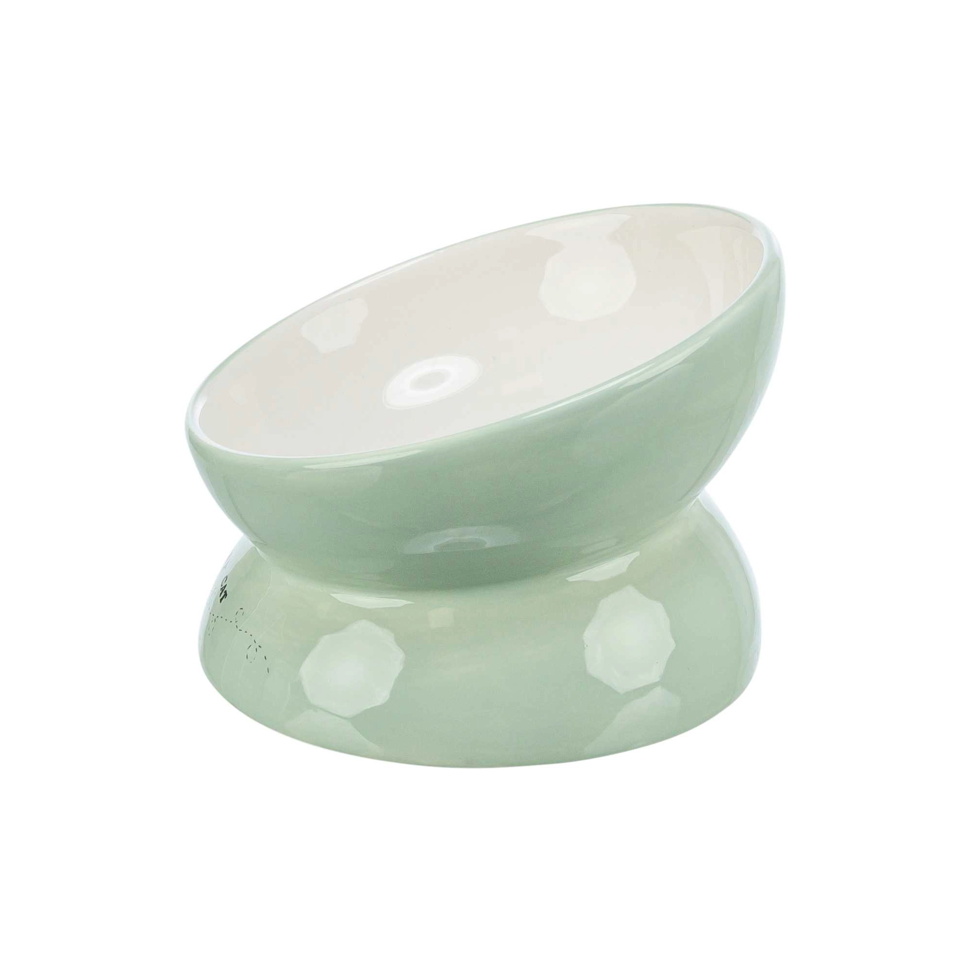 Trixie Tál Kerámia Ergonómikus 0,15l / o 13 cm, Zsálya/Fehér