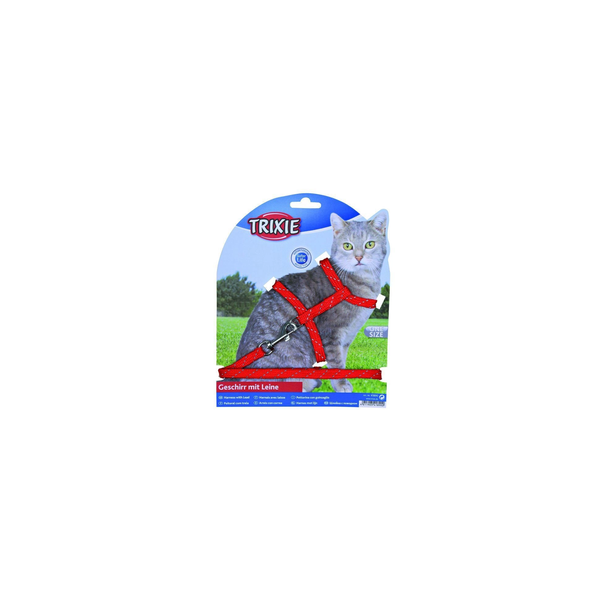 Trixie Hám És Póráz Macskának Szövet Fényvisszaverős 27-45cm/10mm 1,3m