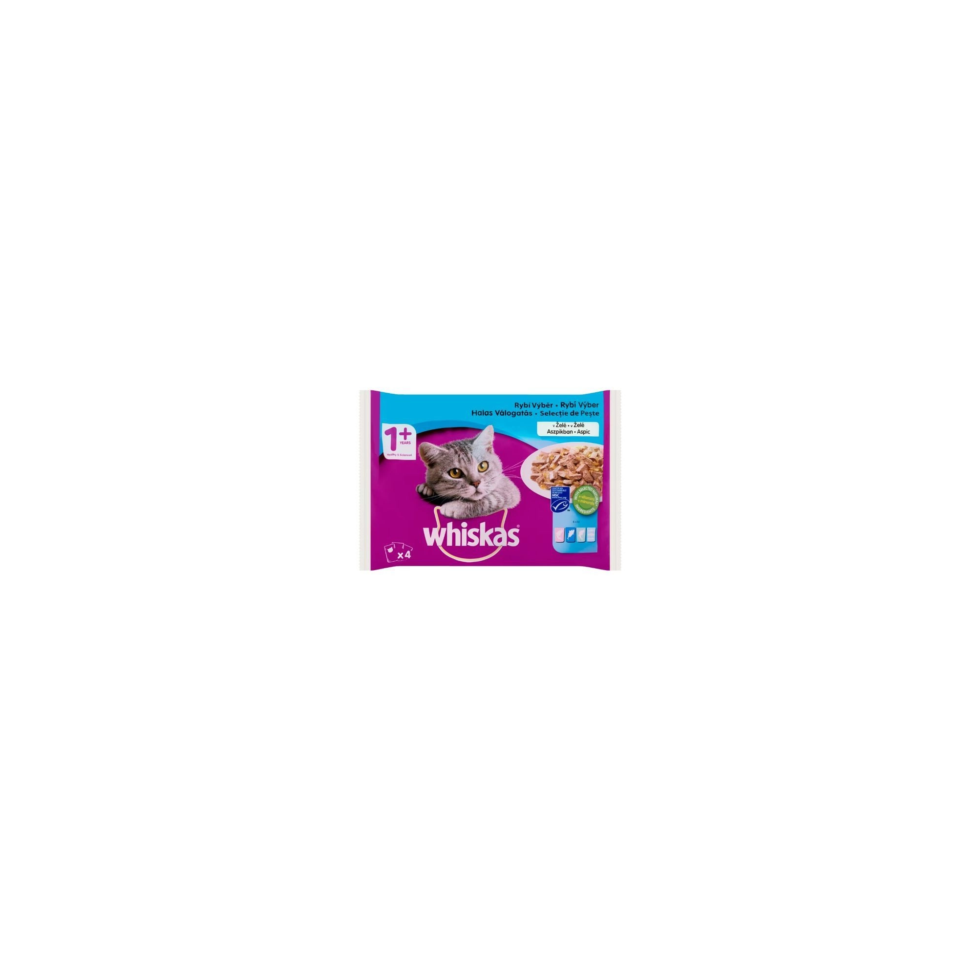 Whiskas alutasak 4-pack halas aszpikban  4x85g Multipack