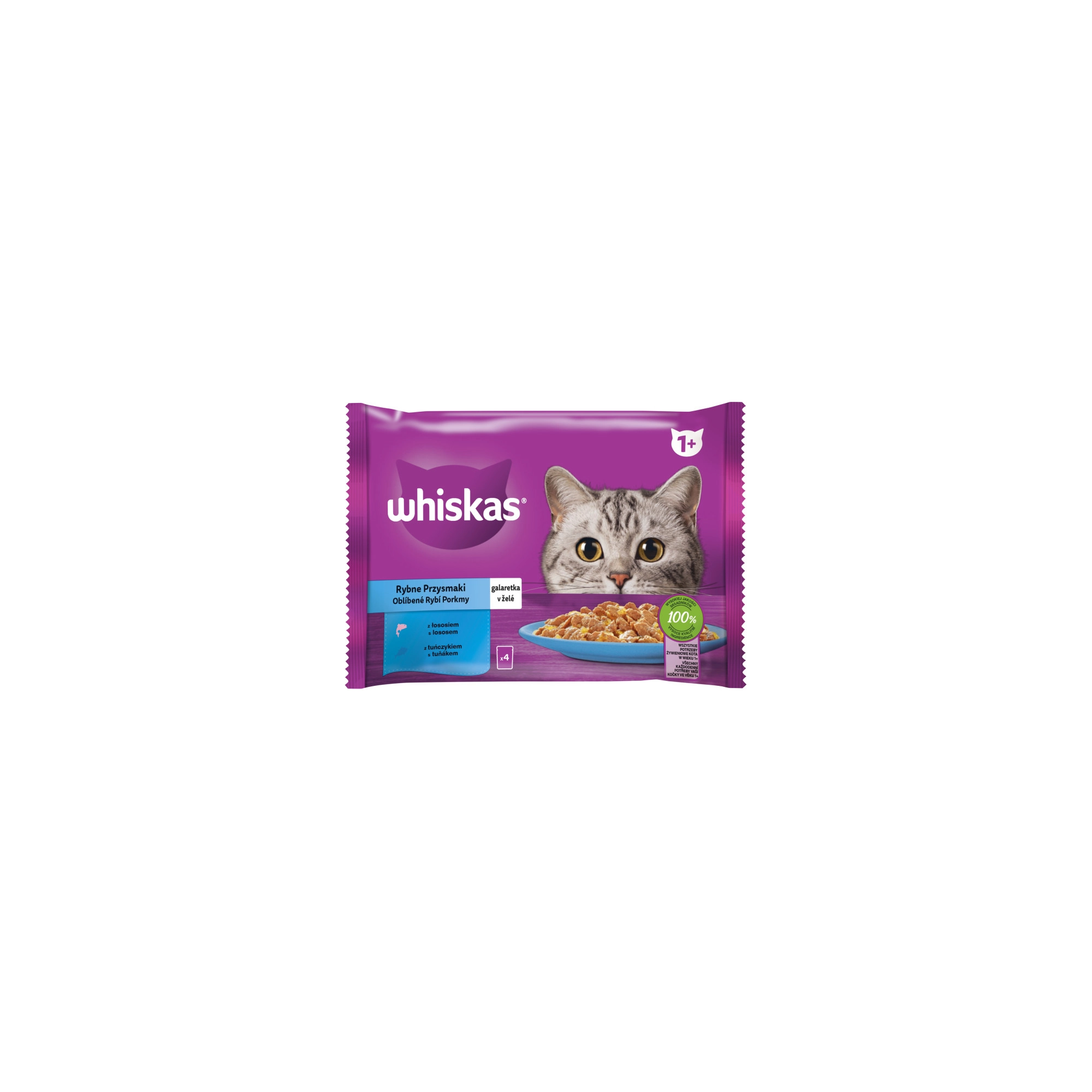 Whiskas alutasak 4-pack halas aszpikban  4x85g Multipack