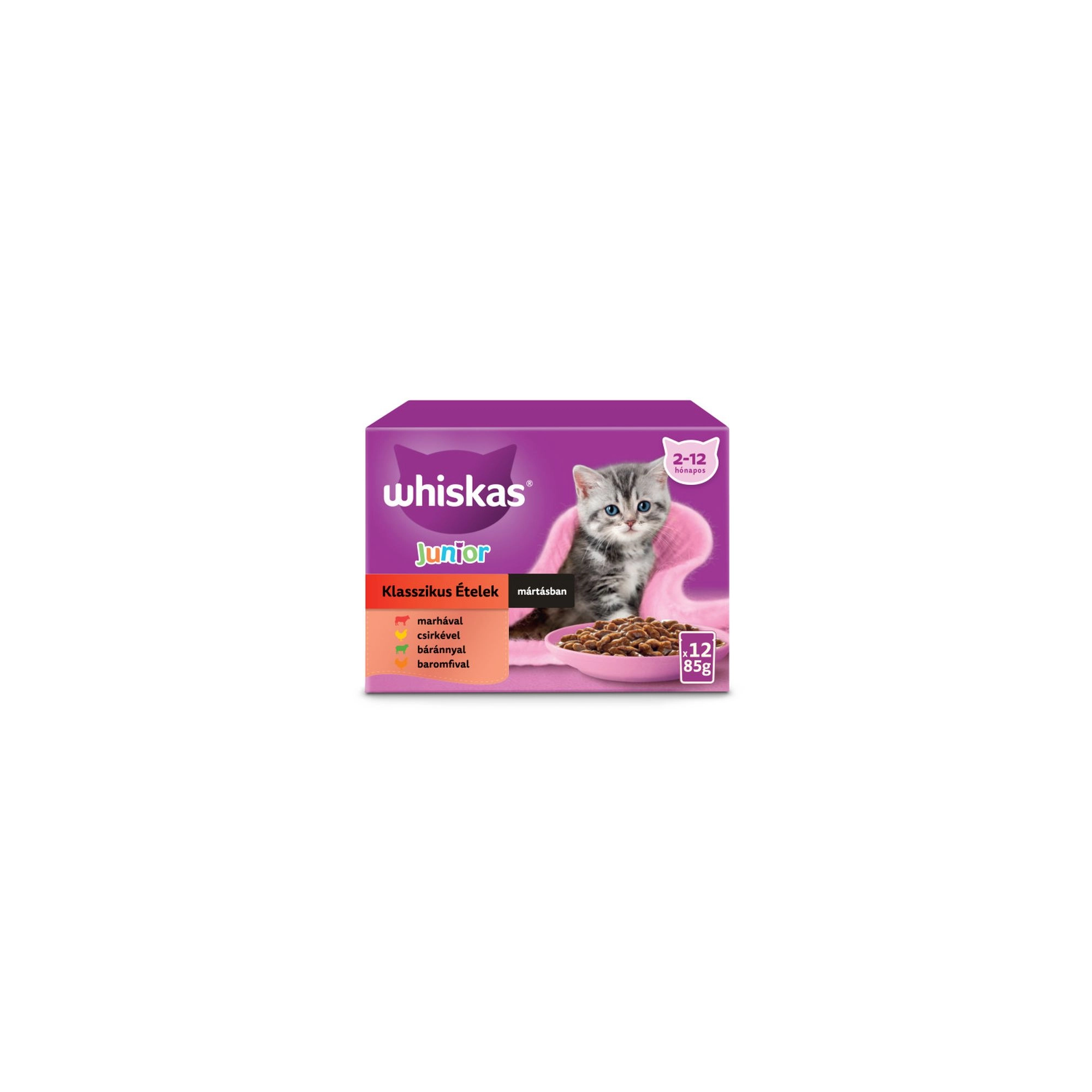 Whiskas Alutasakos Junior Krémes Klasszikus Válogatás 12x85g Multipack