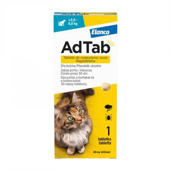 AdTab 48mg rágótabletta macskák részére (>2-8 kg)