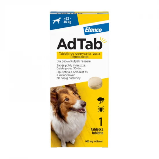 AdTab rágótabletta óriás testű kutyáknak (>22-45 kg) 900mg