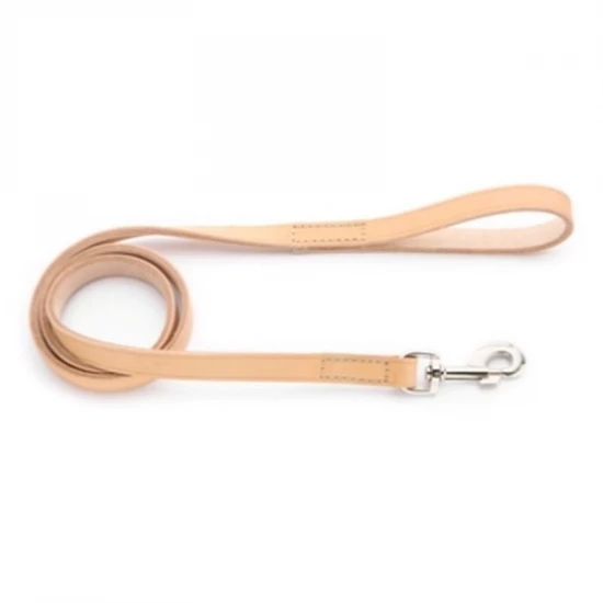Bende bőr póráz, Füles Normál Karabinerrel 10x900mm, natúr