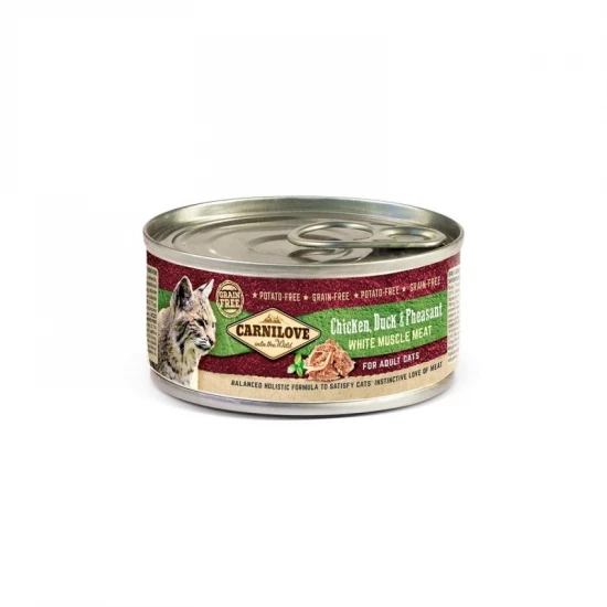 Carnilove Cat Chicken, Duck & Pheasant Can- Csirke, Kacsa és Fácán Hússal Konzerv 100g