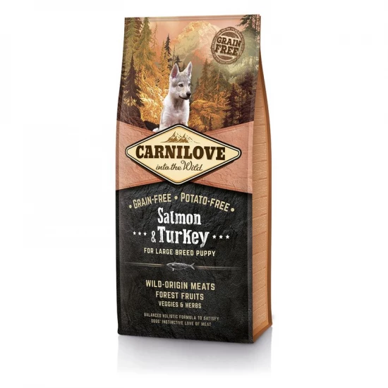 Carnilove Puppy Large Salmon & Turkey-Lazac-Pulyka Hússal 12kg