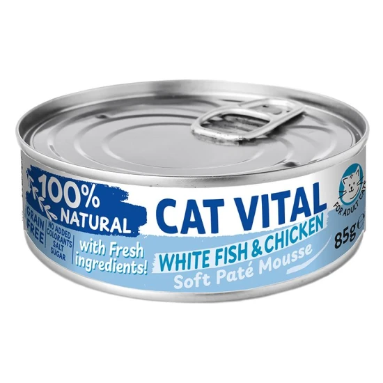-Cat Vital konzerv mousse fehér hallal és csirkével felnőtt macskáknak 85g