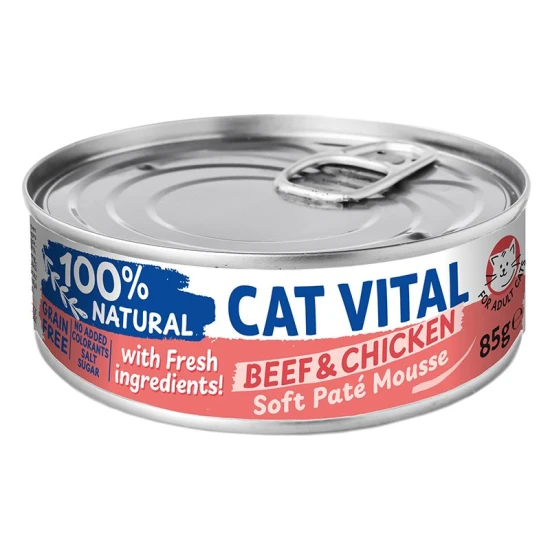 -Cat Vital konzerv mousse marhával és csirkével felnőtt macskáknak 85g