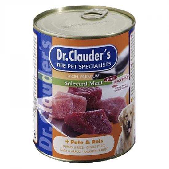 Dr.Clauders Dog Selected Meat Pulykás és rizses konzerv 800g