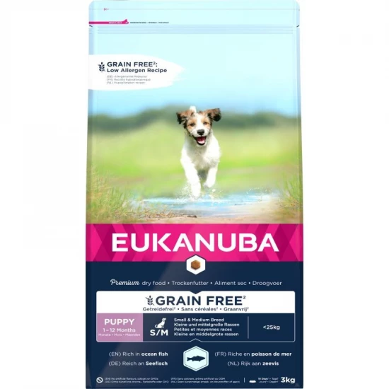 Eukanuba Puppy & Junior Grain Free Small & Medium Ocean Fisch 3kg