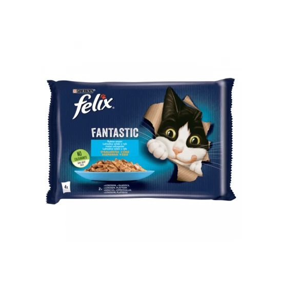 Felix Fantastic Multipack Lazaccal és Lepényhallal Aszpikban 4x85g