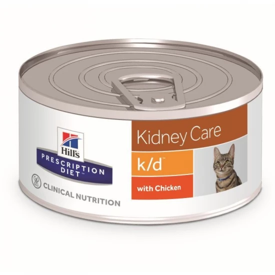 Hills Pescription Diet Feline K/D Minced Chicken 156 g - krónikus vese- és szívelégtelenség; ur
