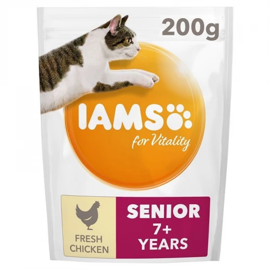 Iams Cat Senior csirke macskatáp 200g