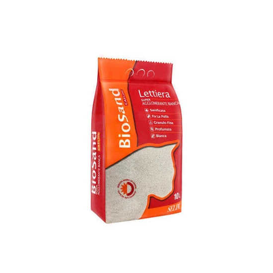 Macskaalom Biosand fehér, illatos, szuper csomósodó, bentonit 10l