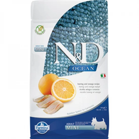 N&D Dog Ocean hering & narancs adult mini 800g