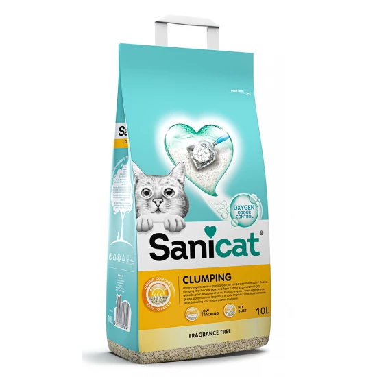 Sanicat macskaalom Clumping White illatment csom bentonit 10l