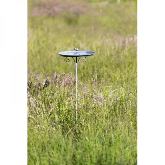 Trixie Kültéri Madárfürdető Leszúrható Fém, 1,07m, 1800ml/35cm Szürke