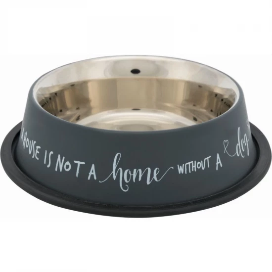 Trixie Tál Fém Macskának Gumiperemmel 0,7L/21cm Szürke