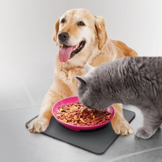 Trixie Yummynator csúszásmentes edényrendszer 400ml/24×24 cm rózsaszín/szürke