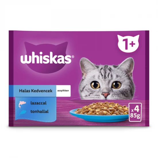 Whiskas alutasak 4-pack halas aszpikban  4x85g Multipack