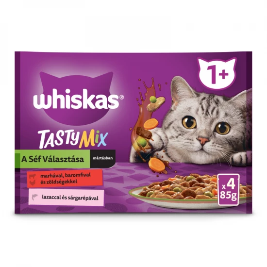 Whiskas alutasak 4-pack Tasty Mix Chef´s choice mártásban 4x85g Multipack